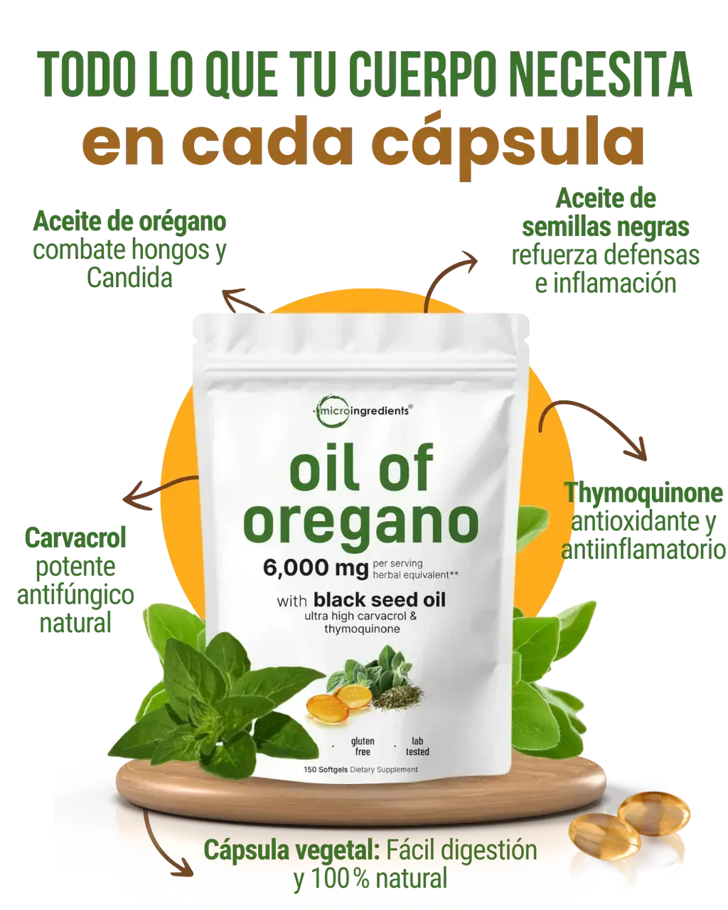 OIL OF OREGANO® |Cápsula Blanda Natural| Refuerza tus Defensas y Protege tu Sistema Inmune
