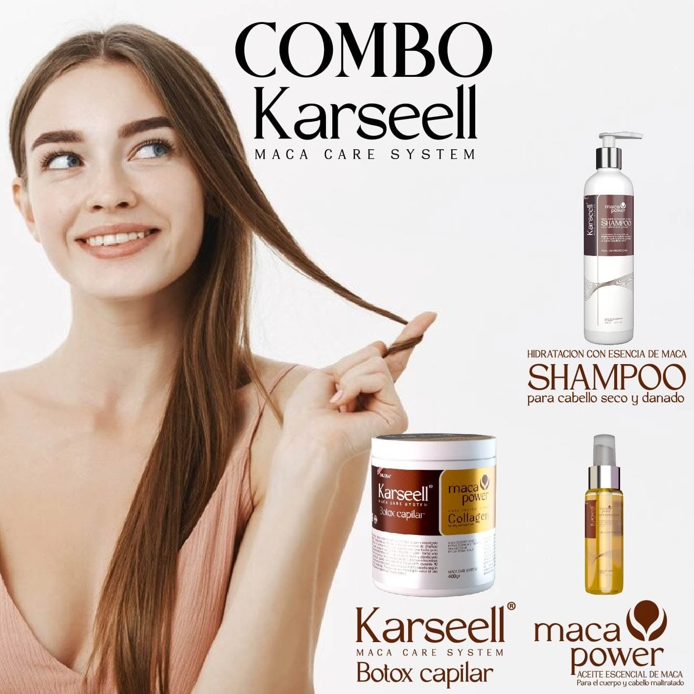 COMBO 3 EN 1 KARSEELL (SHAMPOO+ARGAN+BOTOX) + ENVIO GRATIS